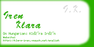 iren klara business card